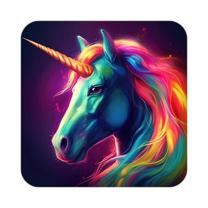 زیر لیوانی کاکتی طرح اسب تک شاخ و یونیکورن مدل mp33292