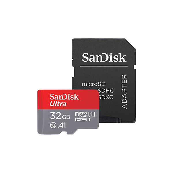 کارت حافظه microSDHC سن دیسک مدل Ultra A1 کلاس 10 استاندارد UHS-I سرعت 98MBps ظرفیت 32 گیگابایت به همراه آدابتور sd