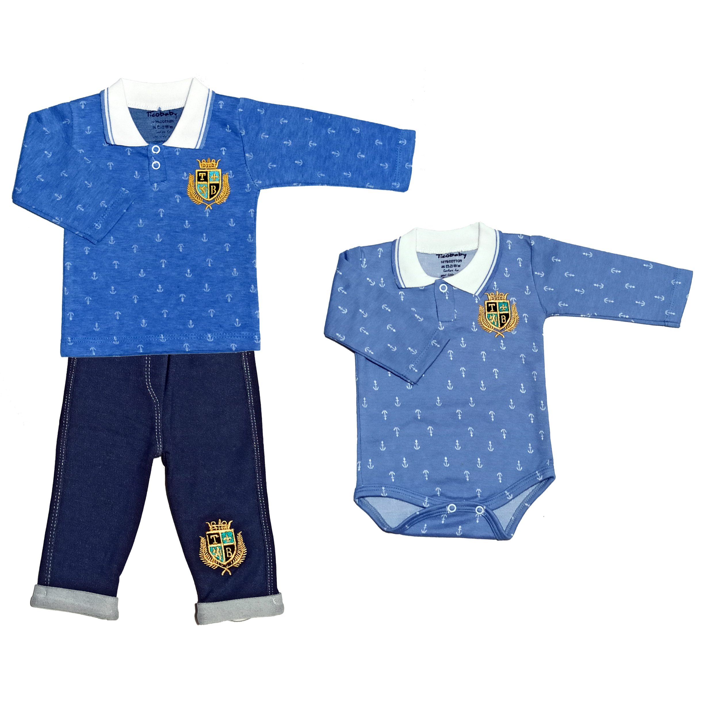 ست 3 تکه لباس نوزادی مدل tb3