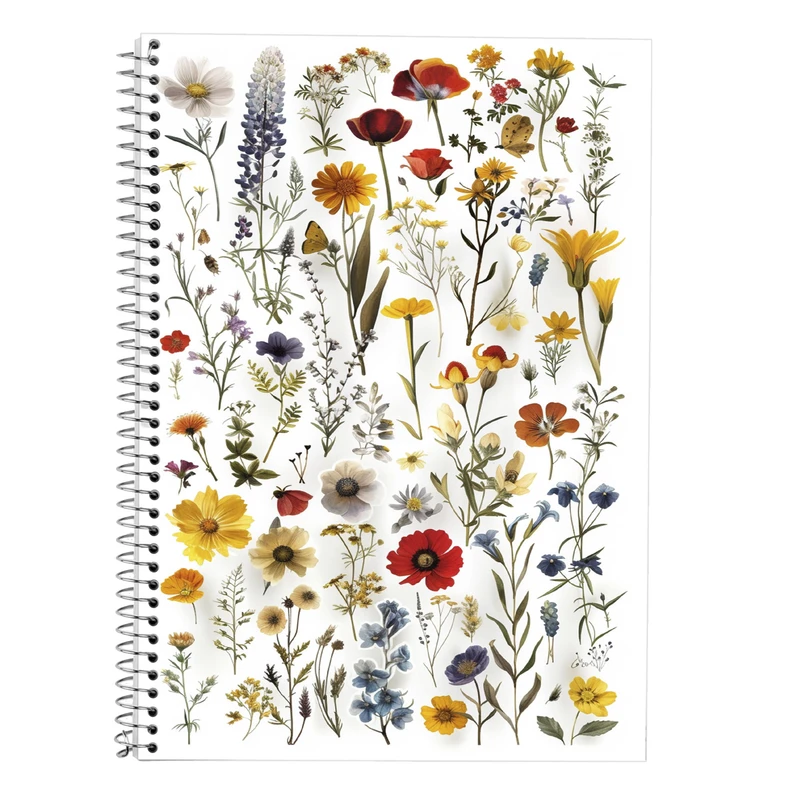 دفتر زبان 50 برگ مدوپد مدل دو خط طرح گل کد DF13790