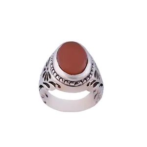 انگشتر نقره مردانه مدل عقیق یمنی کد MR0061