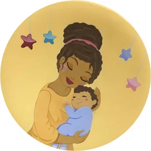 بشقاب دیوارکوب سفالی طرح مادرم مدل 111