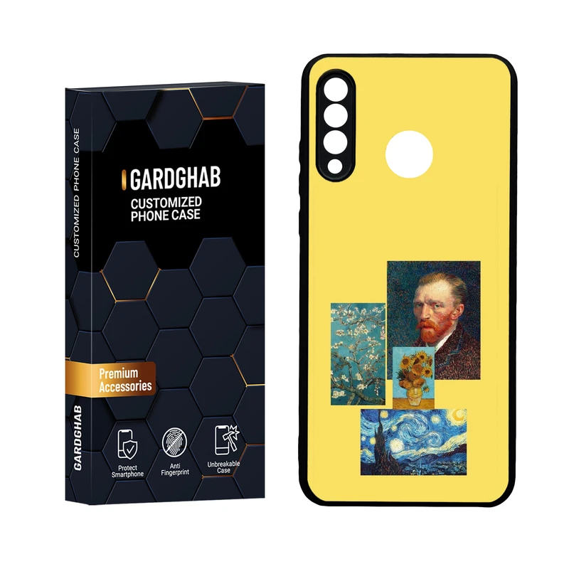 کاور گارد قاب مدل دور ژله ای پشت گلس هنری مناسب برای گوشی موبایل هوآوی P30 Lite