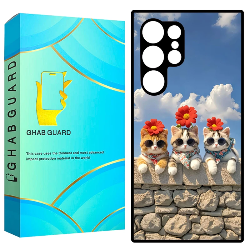 کاور قاب گارد طرح گربه مدل GCHPS23U مناسب برای گوشی موبایل سامسونگ Galaxy S23 Ultra 5G  