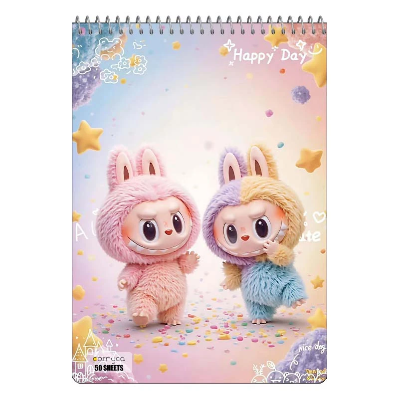 دفتر نقاشی 50 برگ سیمی کارنیکا طرح لابوبو Labubu کد 44635