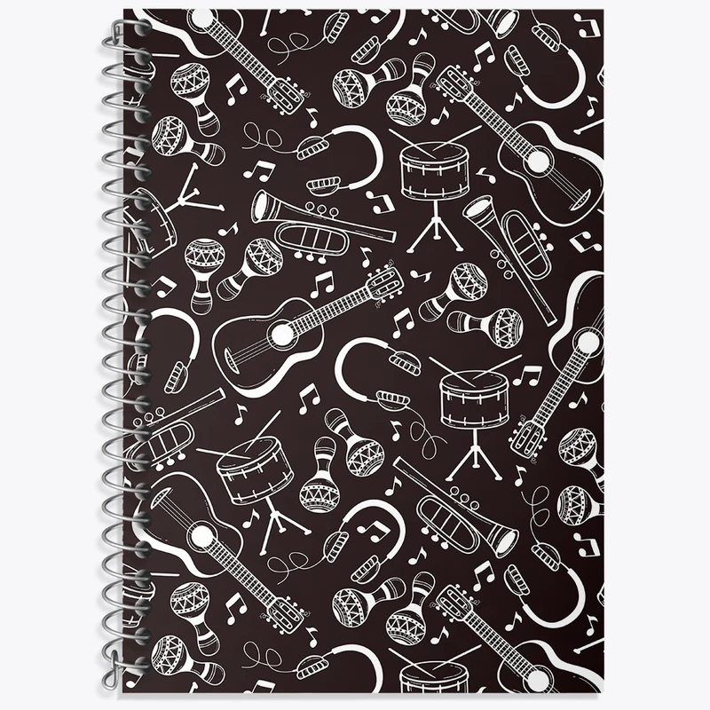 دفتر زبان 50 برگ خندالو مدل دو خط طرح موزیک کد N339