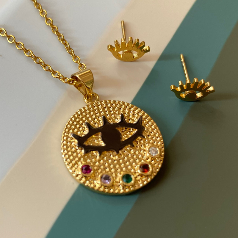 نیم ست زنانه مدل چشم نگینی نیم ست زنانه مدل چشم نگینی