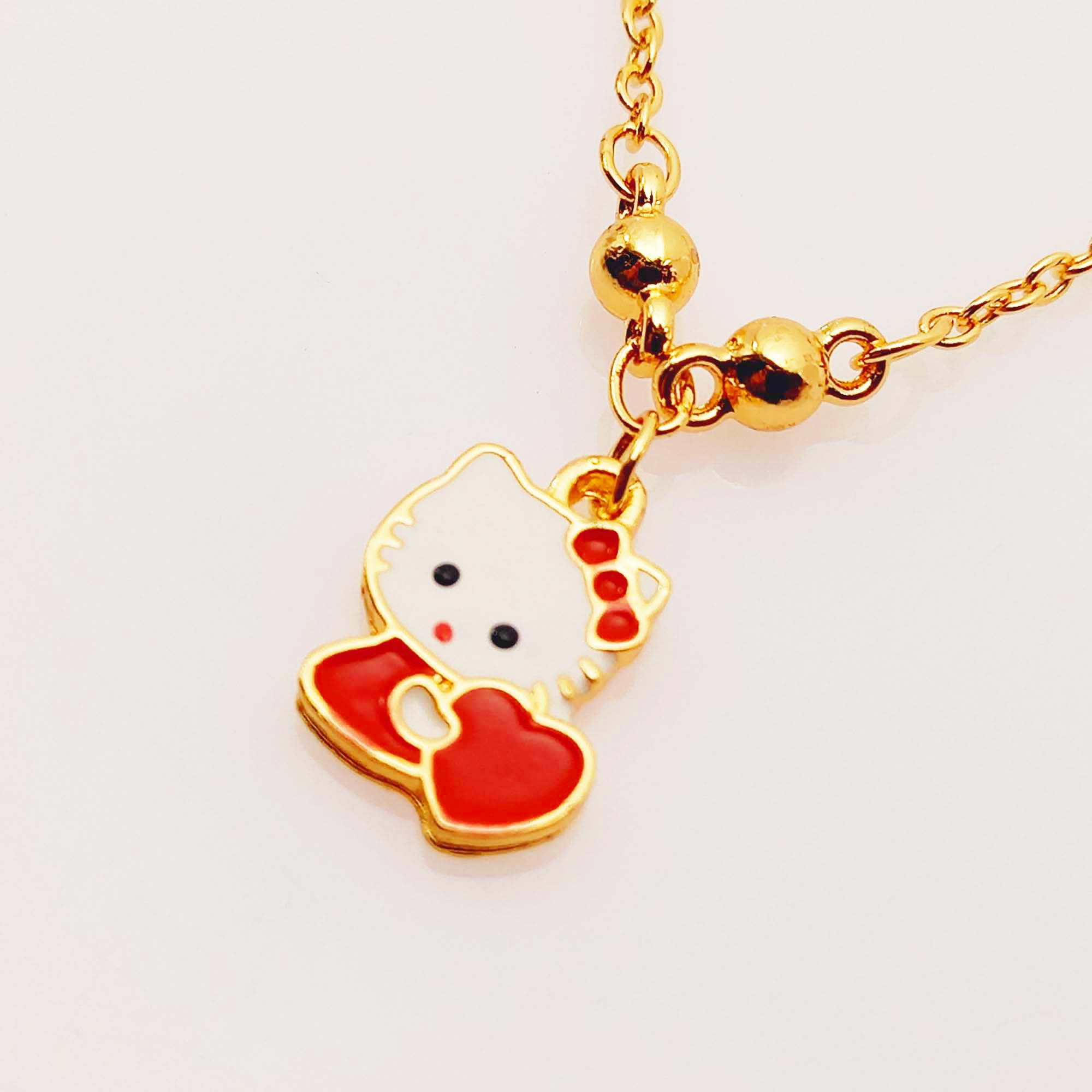 گردنبند دخترانه مدل کیتی طرح گربه و قلب کد 644GAD گردنبند دخترانه مدل کیتی طرح گربه و قلب کد 644GAD