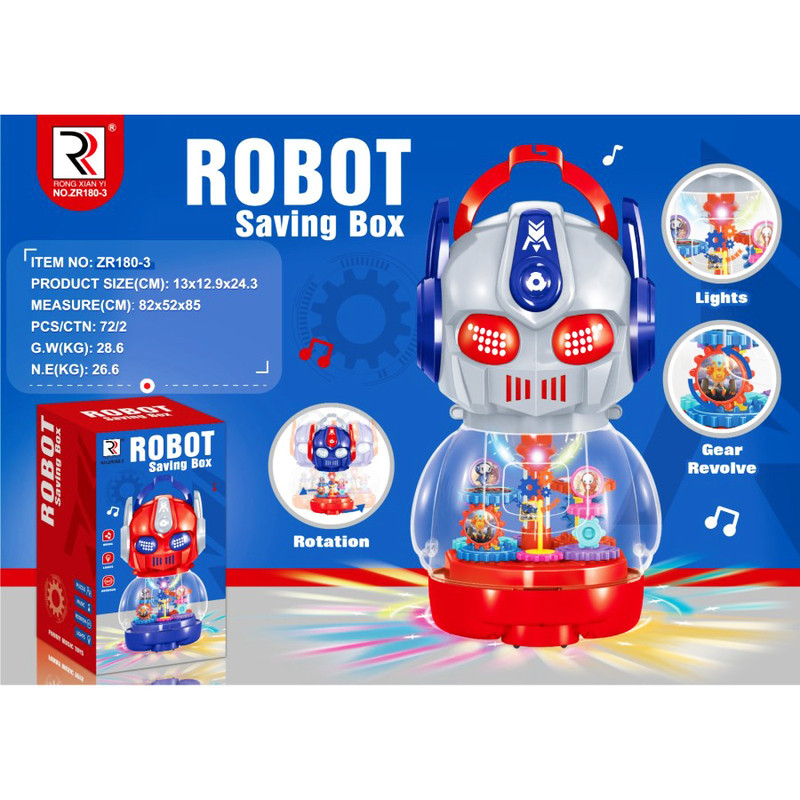 اسباب بازی ناب سل مدل چرخ دنده ای قلک طرح رباتی موزیکال