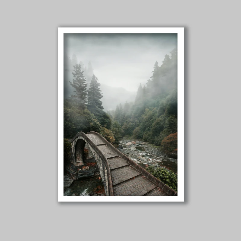 تابلو لیلیان طرح پل و جنگل مه آلود کد LA-G10344