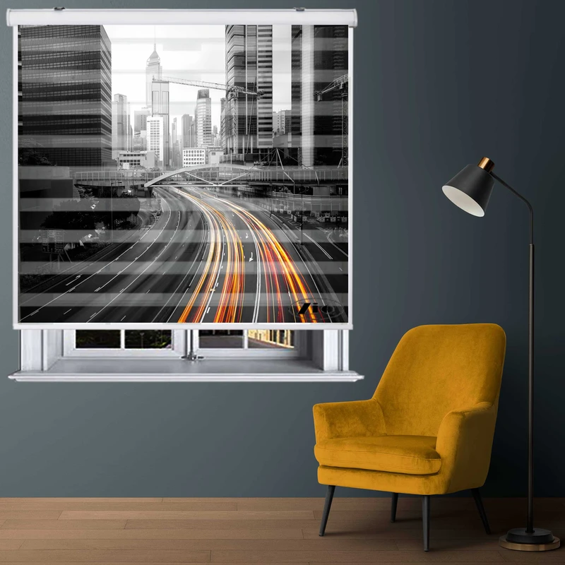 پرده زبرا زیو کد C2038 سایز 150x150 سانتی متر