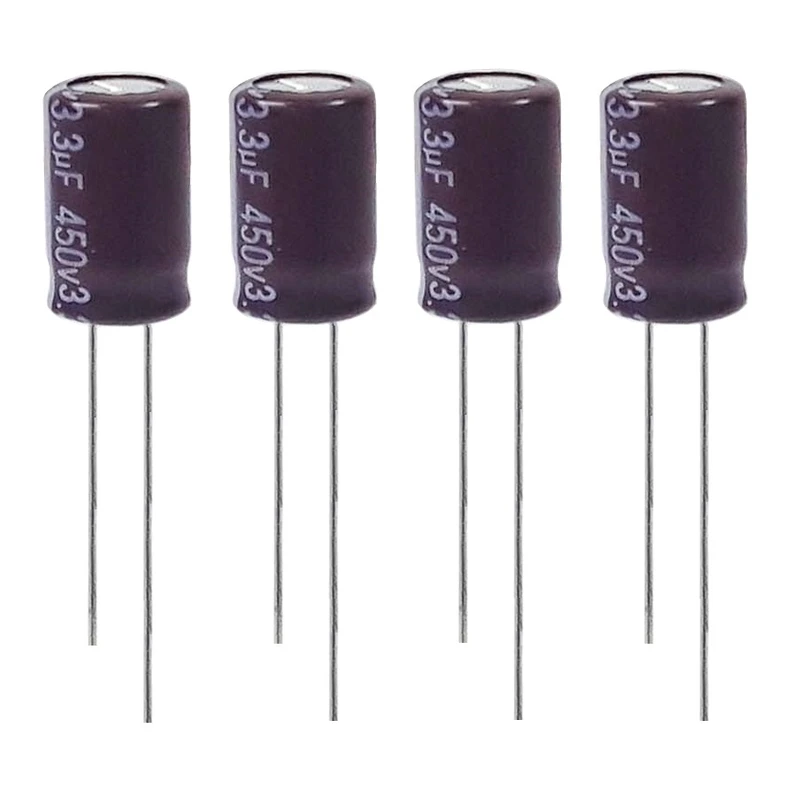  خازن الکترولیت 3.3 میکروفاراد 450 ولت آکسبوم مدل TEC-330450 بسته 4 عددی 