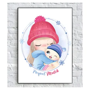 تابلو شاسی کودک مدل دختر و گربه