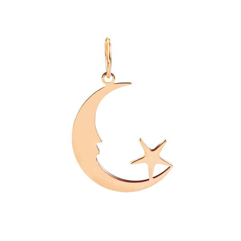 آویز گردنبند طلا 18 عیار زنانه ریسه گالری مدل ماهرخ 5113