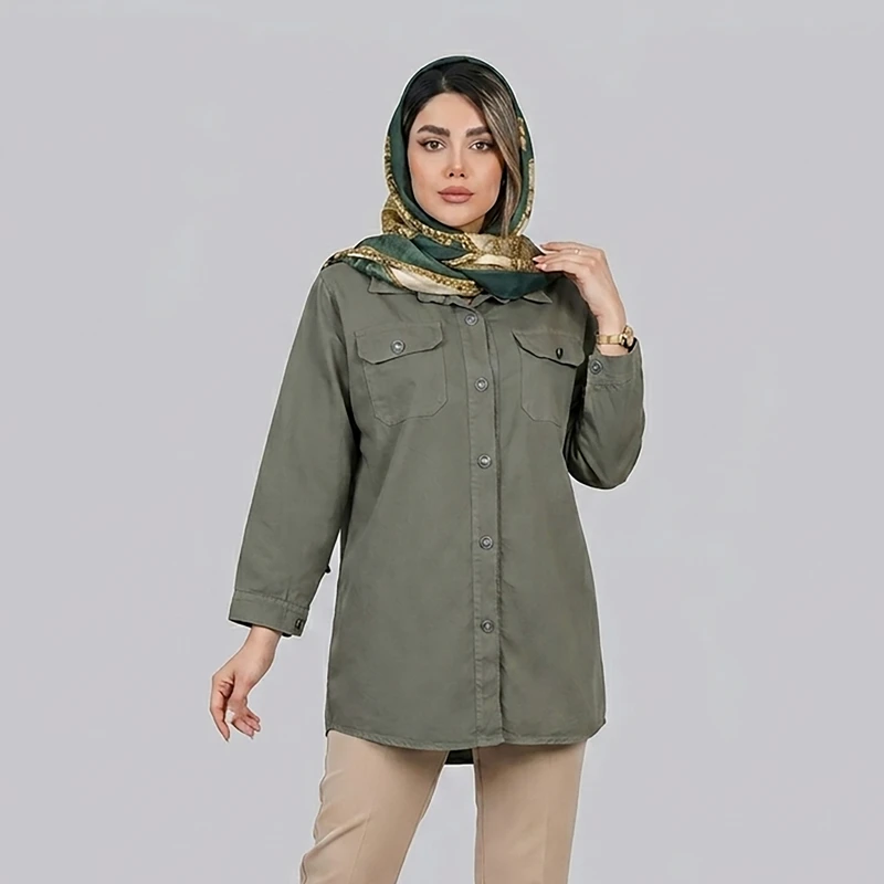 مانتو زیر باسن زنانه مدل کتان 8449