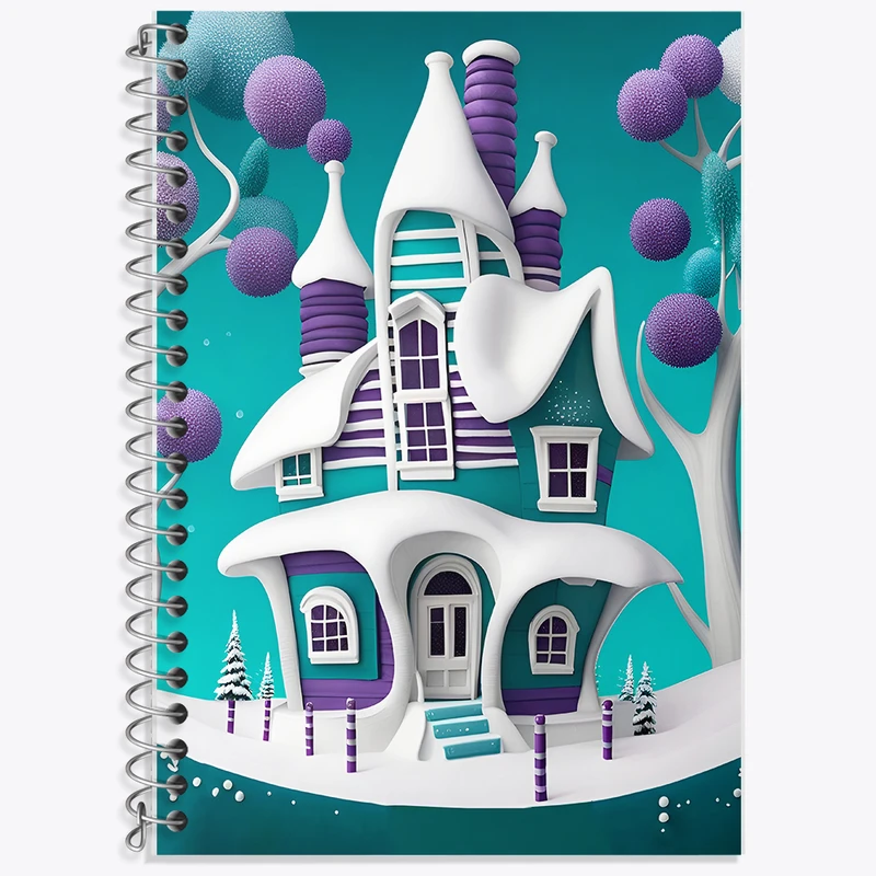 دفتر لغت 50 برگ خندالو طرح خانه ی برفی کد F5941