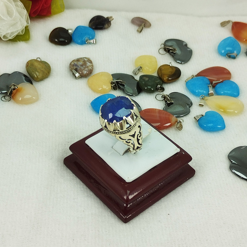 انگشتر نقره مردانه سلین کالا مدل یاقوت کد 04