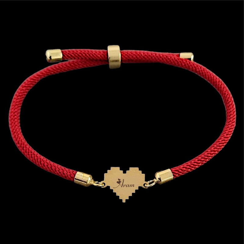 دستبند چرم و طلا 18 عیار زنانه لیردا مدل اسم آرام  9014