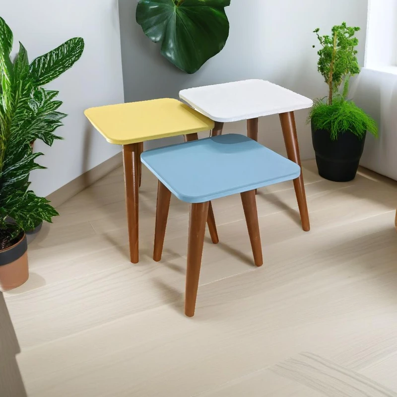 میز عسلی مدل لیون 322 کد  84 مجموعه 3 عددی