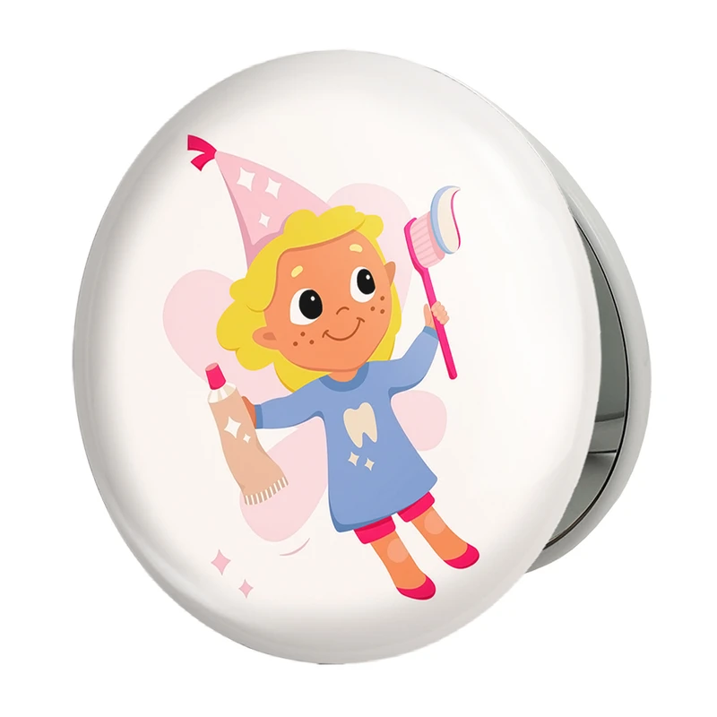 آینه جیبی خندالو طرح دندان و دندانپزشکی کودکانه مدل تاشو کد 27791 