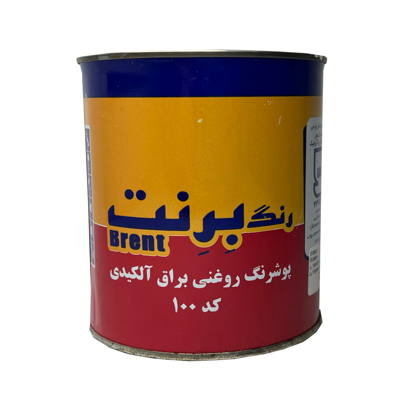 رنگ روغنی سفید براق برنت مدل 100 حجم 1000 میلی لیتر