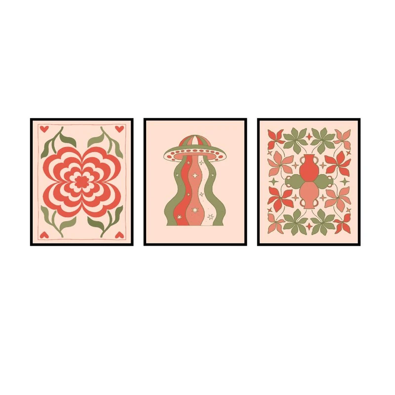 پوستر مدل چاپ انتزاعی 3 مجموعه 3 عددی