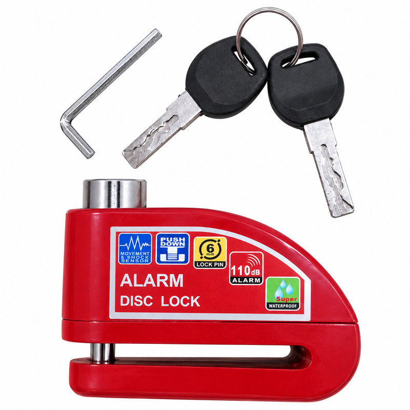 قفل دیسکی موتور سیکلت مدل آژیردار کد KS8305