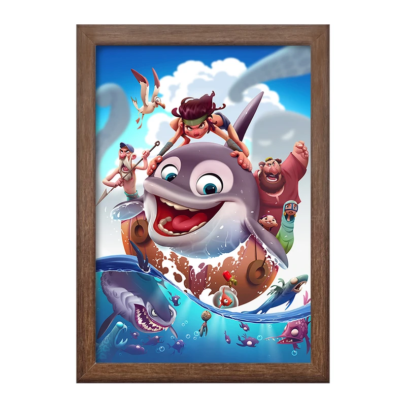 تابلو خندالو طرح انیمیشن پسر دلفینی کد 26709