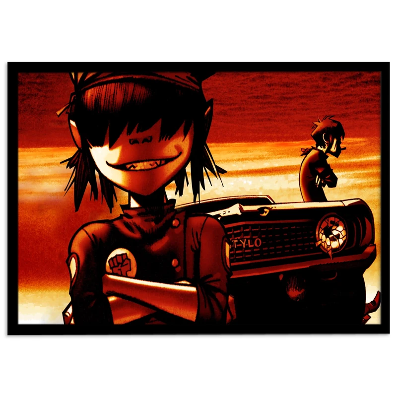 تابلو نوری بکلیت مدل طرح گروه گوریلاز Gorillaz مدل لایت باکس B-s2337