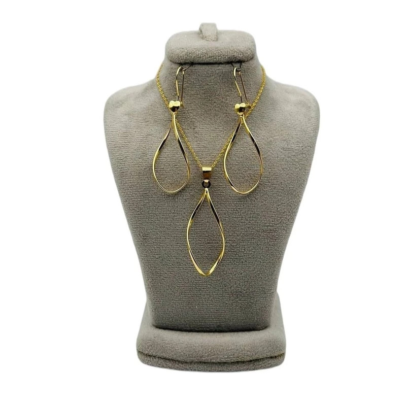 نیم ست طلا 18 عیار زنانه شیدگلد مدل اشکی