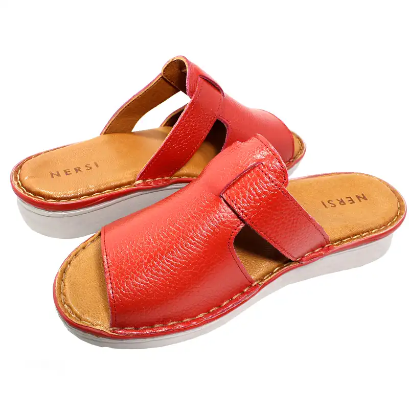 دمپایی زنانه نرسی مدل چرم طبیعی کد TQ44