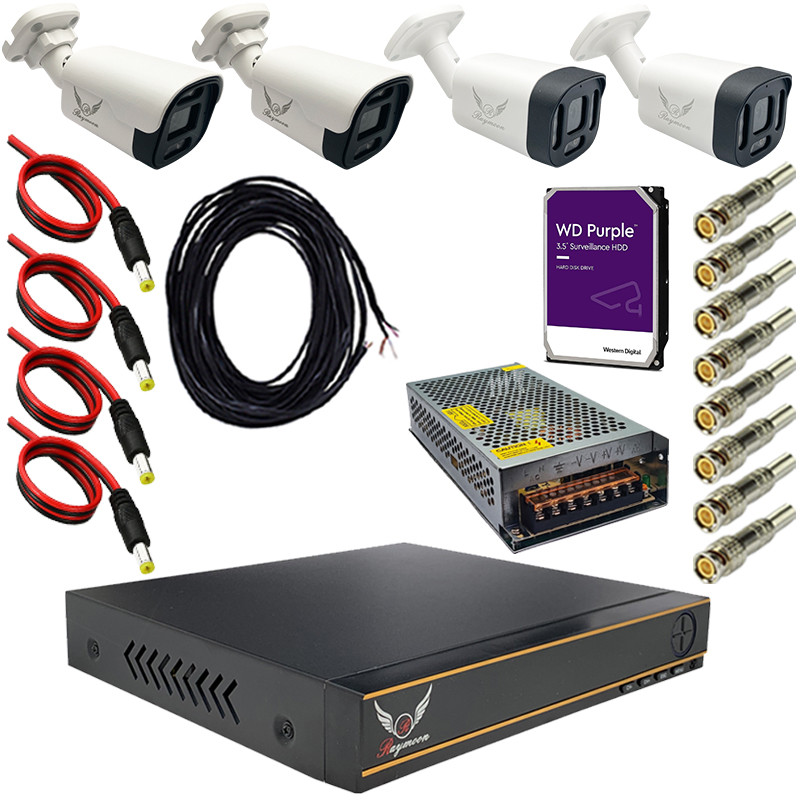 سیستم امنیتی دوربین مداربسته رایمون مدل 2 مگاپیکسل کد RP-2MP-MS2T4C-14