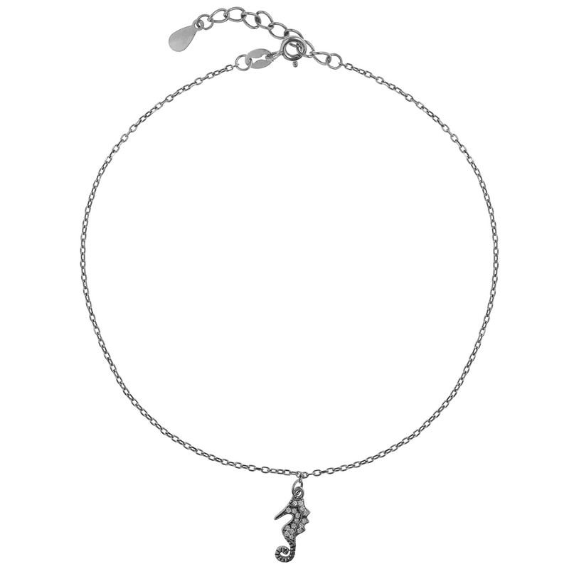 پابند نقره زنانه مدل آویز دار پری دریایی کد 34228 پابند نقره زنانه مدل آویز دار پری دریایی کد 34228