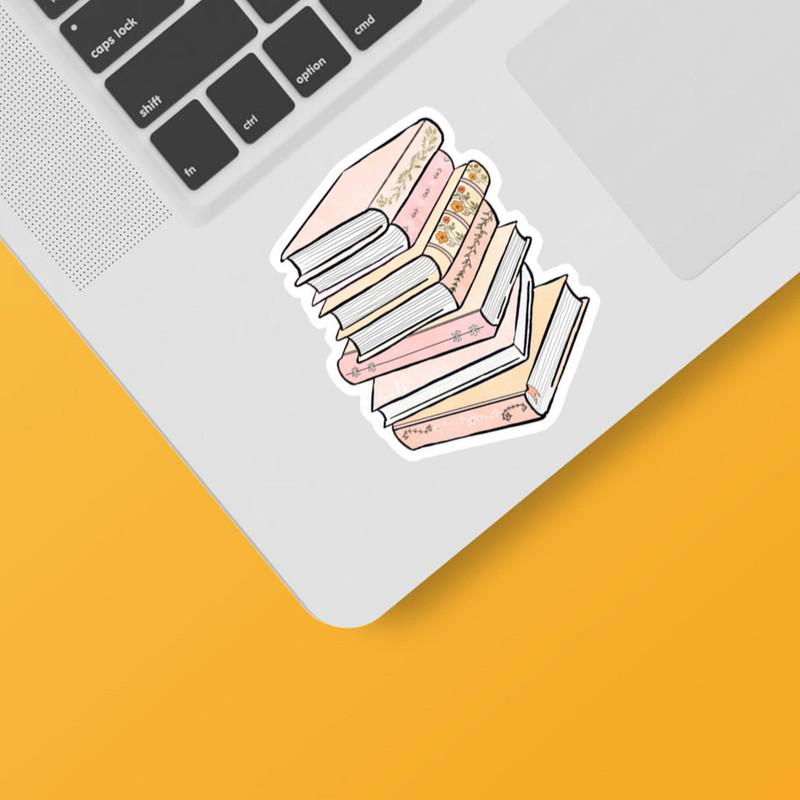 استیکر لپ تاپ و موبایل بووم طرح کتاب کد M27