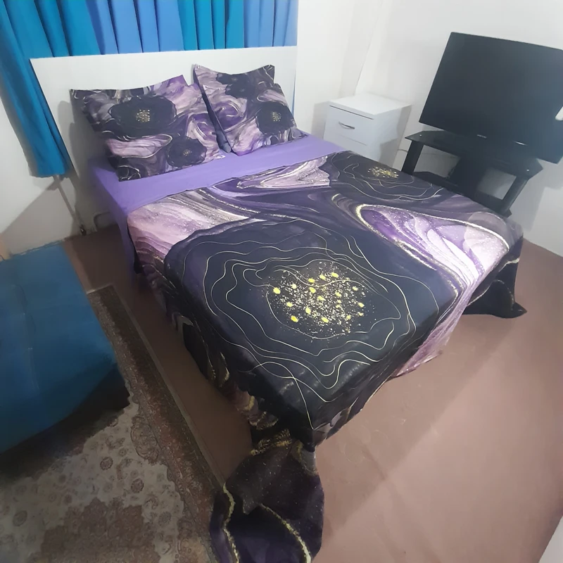 سرویس روتختی مدل سه بعدی طرح کهکشان niki10.28.240 کد 160 دو نفره شش تکه