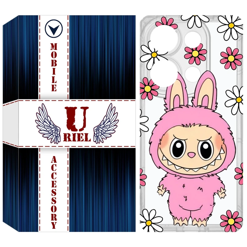 کاور یوریل مدل Clear کد 106 طرح لبوبو Labubu مناسب برای گوشی موبایل شیائومی Redmi Note 14S / Note 13 Pro 4G / Poco M6 Pro 4G