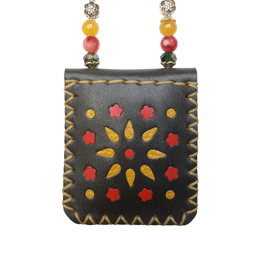 گردنبند زنانه مدل کیف چرم دلوین گردنبند زنانه مدل کیف چرم دلوین