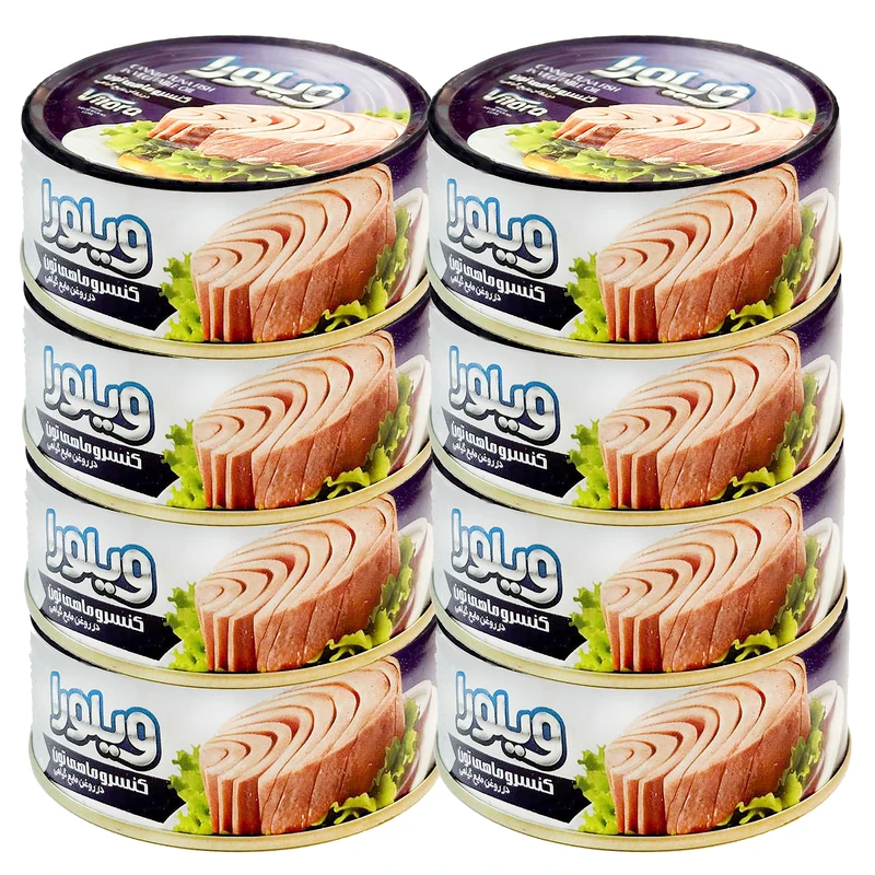 کنسرو ماهی تن در روغن گیاهی ویلورا - 120 گرم بسته 8 عددی