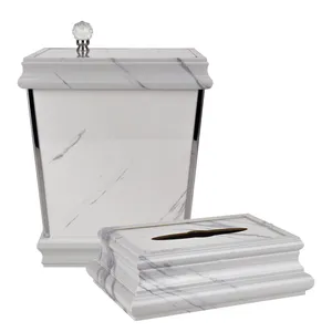 ست سطل و جای دستمال کاغذی طرح سنگ کد 290028