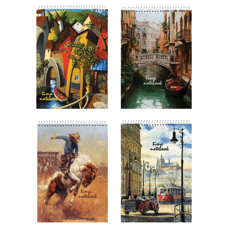 دفتر نقاشی 100 برگ تیما مدل داوید مجموعه 4 عددی