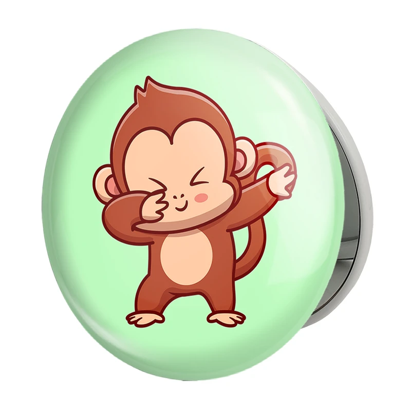 آینه جیبی خندالو طرح  حیوانات بامزه میمون مدل تاشو کد 25426 