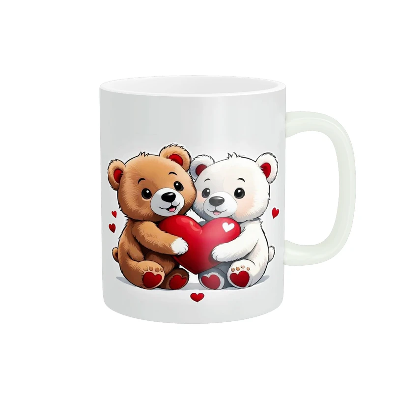 ماگ پاد آفرین مدل فانتزی طرح خرس قلب عشق love عاشقانه کادو کد p12013