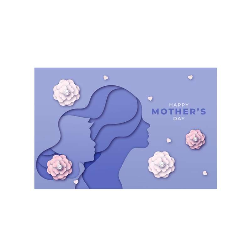  کارت پستال بادکنک آبی مدل مادر کد MOM14