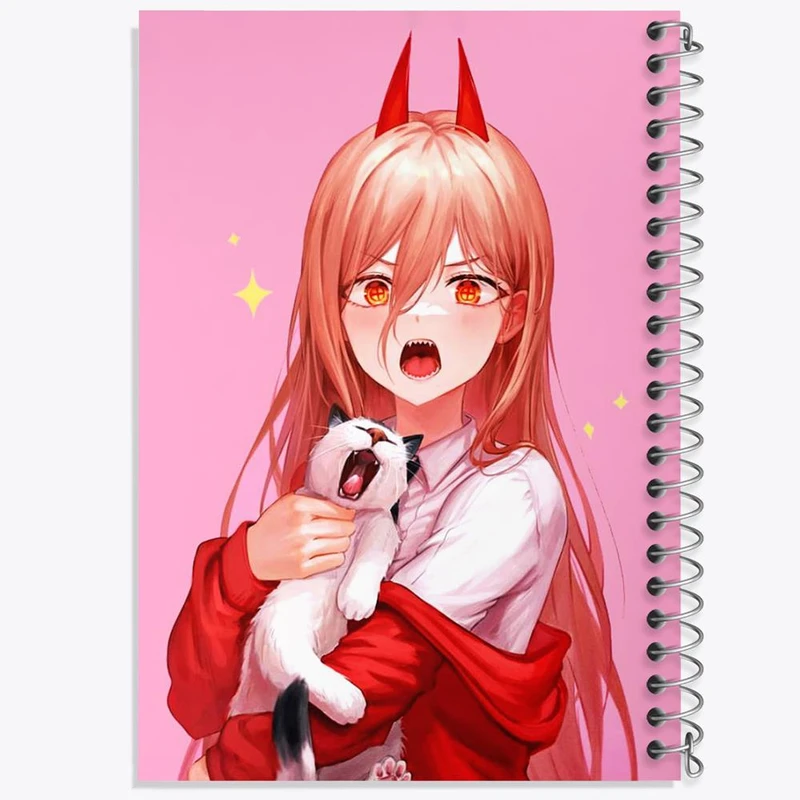 دفتر نقاشی 50 برگ خندالو مدل پاور انیمه مرد اره ای Chainsaw Man کد 17888