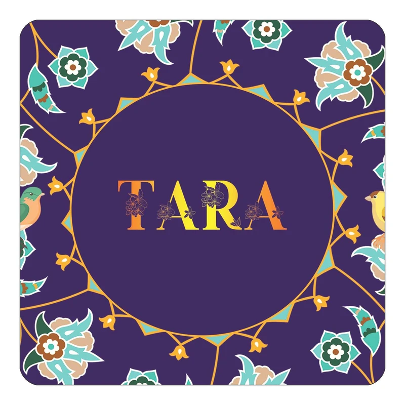 مگنت کاکتی طرح اسم تارا tara مدل گل و بلبل کد mg18458