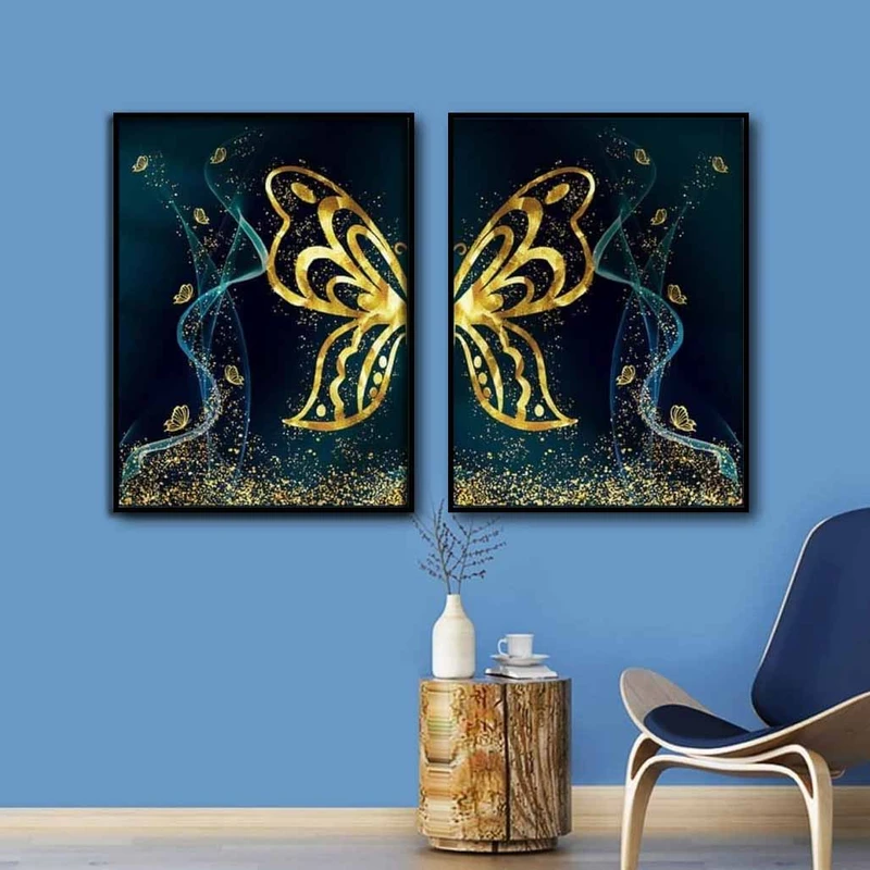 تابلو آتریسا طرح پروانه مدرن مدل AT00305 مجموعه 2 عددی