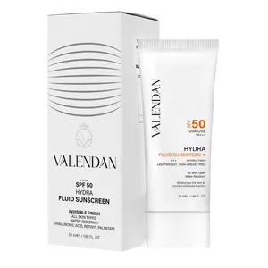 فلوئید ضد آفتاب بدون رنگ صورت ولندان SPF 50 مدل HYD-INV محافظ UVA،UVB مناسب برای انواع پوست حجم 50 میلی لیتر