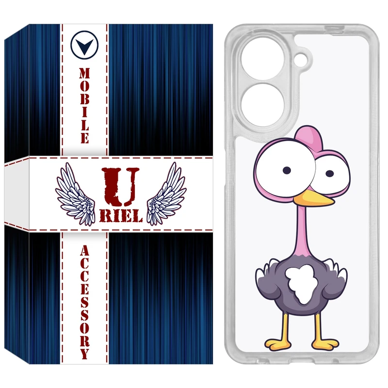 کاور یوریل مدل Clear کد 43 طرح شترمرغ مناسب برای گوشی موبایل شیائومی Redmi A5 4G / Poco C71