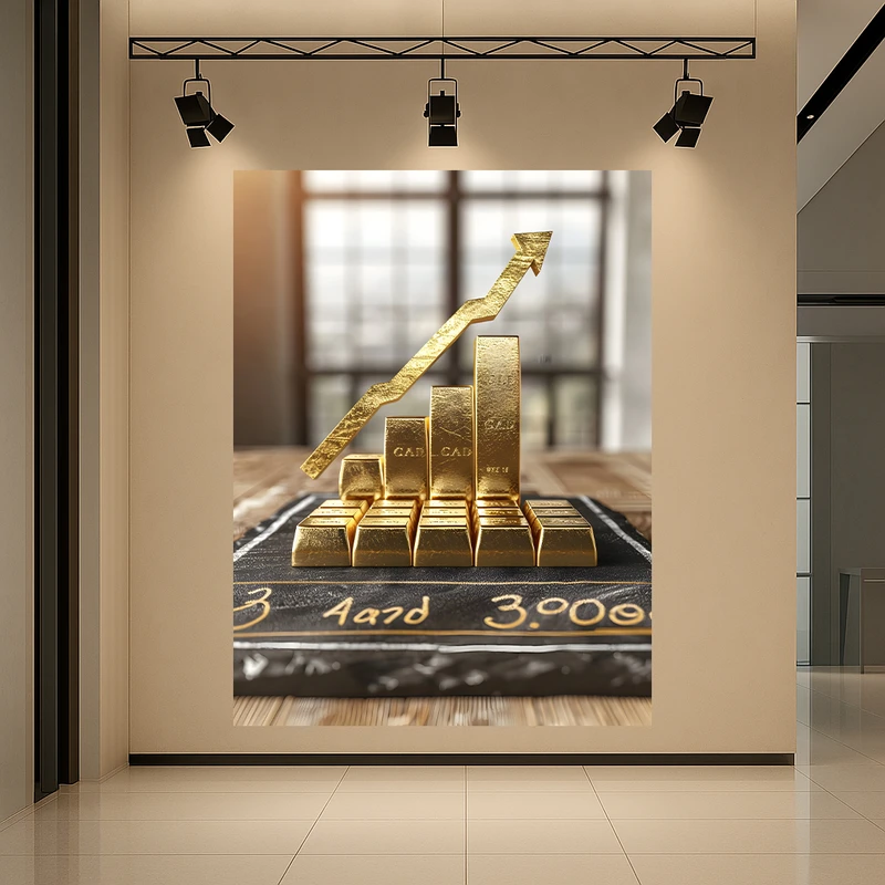 تابلو بوم طرح مخمل بازار طلا مدل نمودار ثروت کد AR3059679