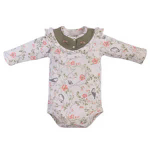 بادی آستین بلند نوزادی دخترانه نیلی مدل Sparrow7675